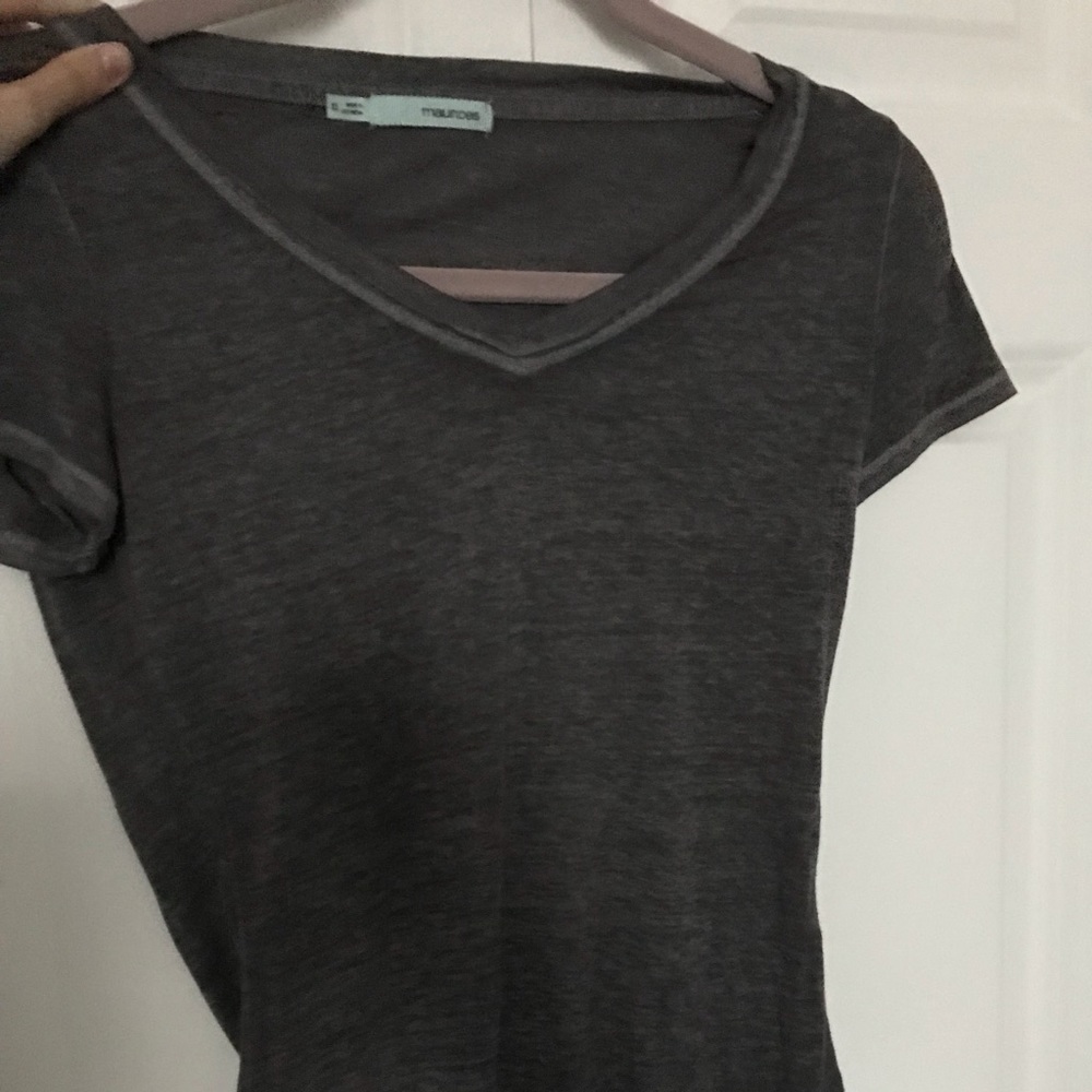 V Neck Grey Tee